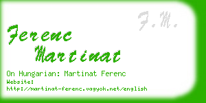 ferenc martinat business card